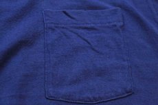 画像5: 90s USA製 FRUIT OF THE LOOM 無地 コットン ポケットTシャツ 紺 L (5)