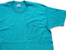 画像1: 90s USA製 BVD 無地 コットン ポケットTシャツ エメラルドグリーン XL (1)