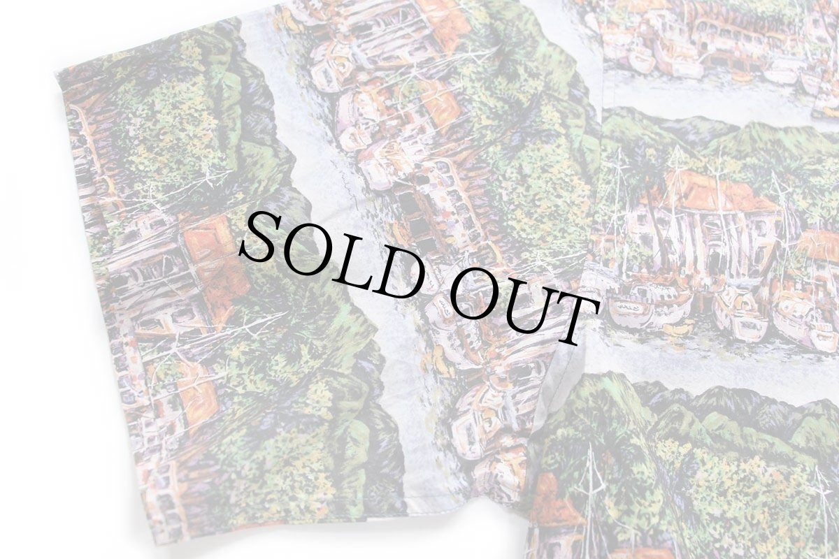 画像6: 90s ハワイ製 Guy Buffet COLLECTION by REYN SPOONER レインスプーナー マリーナ 総柄 アート オープンカラー コットン アロハシャツ XL (6)