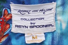 画像4: 90s ハワイ製 ROBERT LYN NELSON COLLECTION by REYN SPOONER レインスプーナー 風景 アート コットン アロハシャツ M (4)