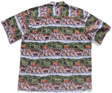 画像2: 90s ハワイ製 Guy Buffet COLLECTION by REYN SPOONER レインスプーナー マリーナ 総柄 アート オープンカラー コットン アロハシャツ XL (2)