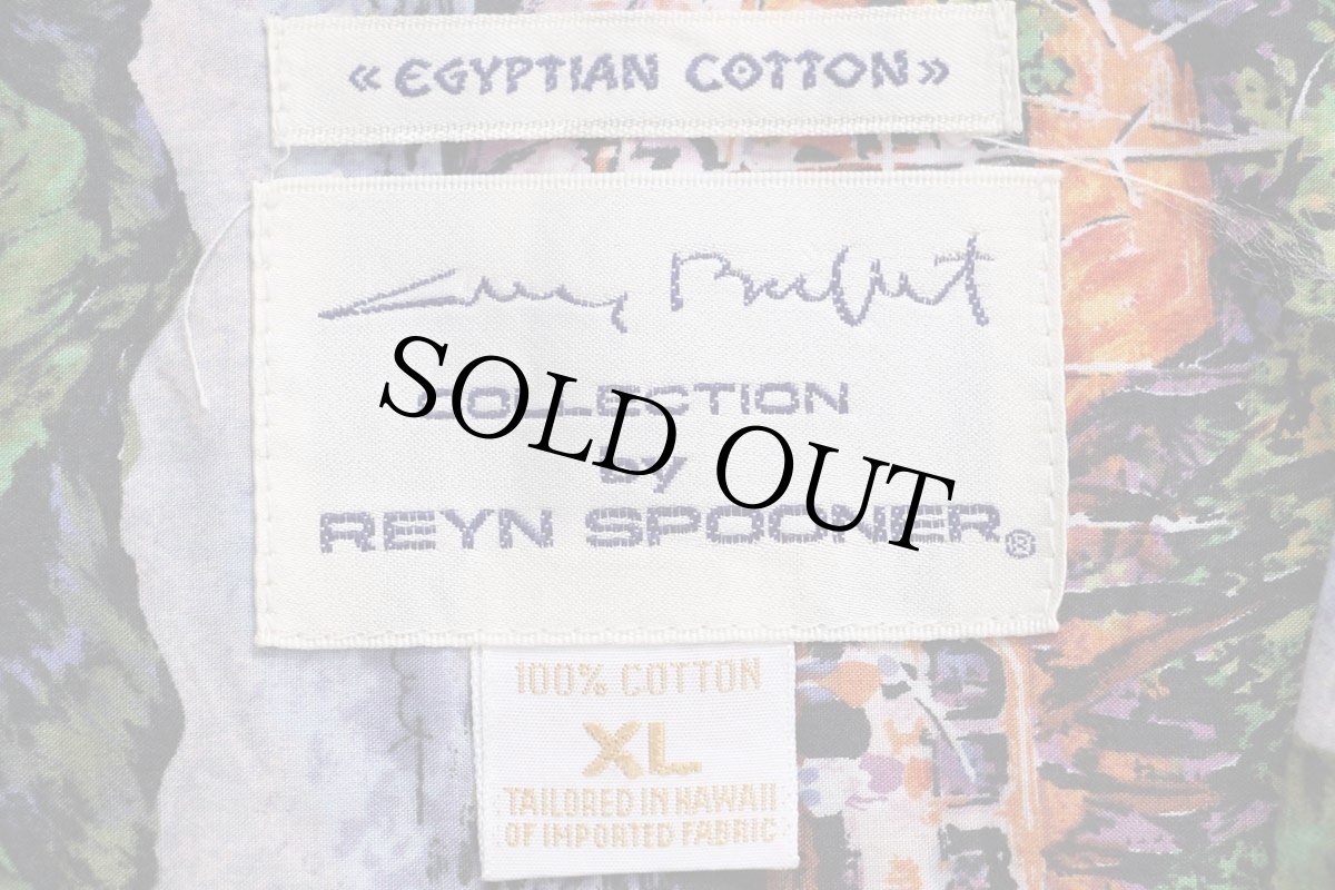 画像5: 90s ハワイ製 Guy Buffet COLLECTION by REYN SPOONER レインスプーナー マリーナ 総柄 アート オープンカラー コットン アロハシャツ XL (5)