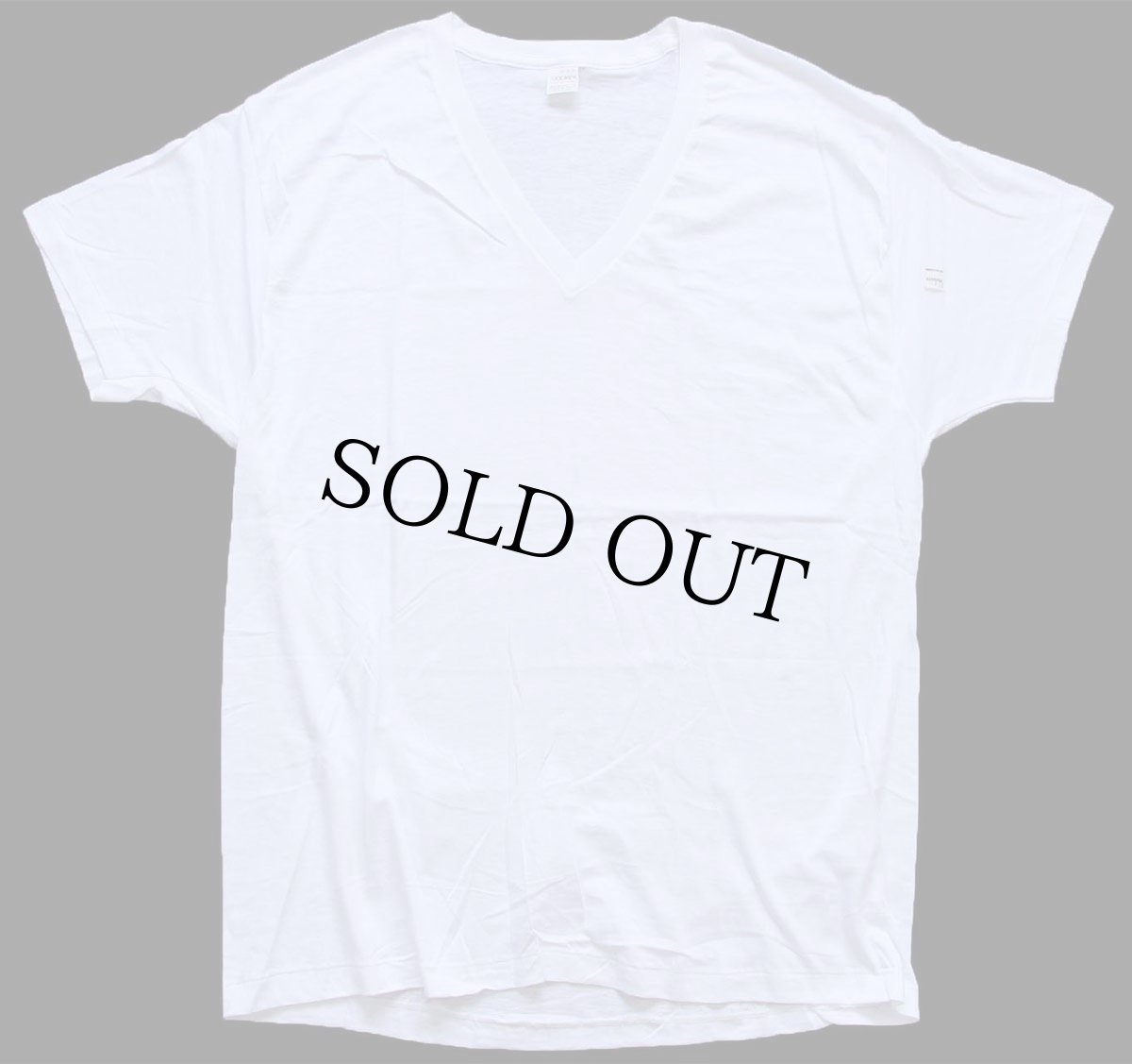 画像2: デッドストック★80s USA製 JOCKEY 無地 Vネック コットンTシャツ 白 XL (2)