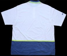 画像2: 90s NIKEナイキ テニス パッチ&刺繍入り 蛍光 マルチカラー 切り替え コットン ポロシャツ L (2)