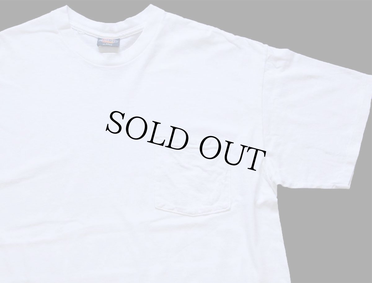 画像1: 90s USA製 Dickiesディッキーズ 無地 コットン ポケットTシャツ 白 XL (1)