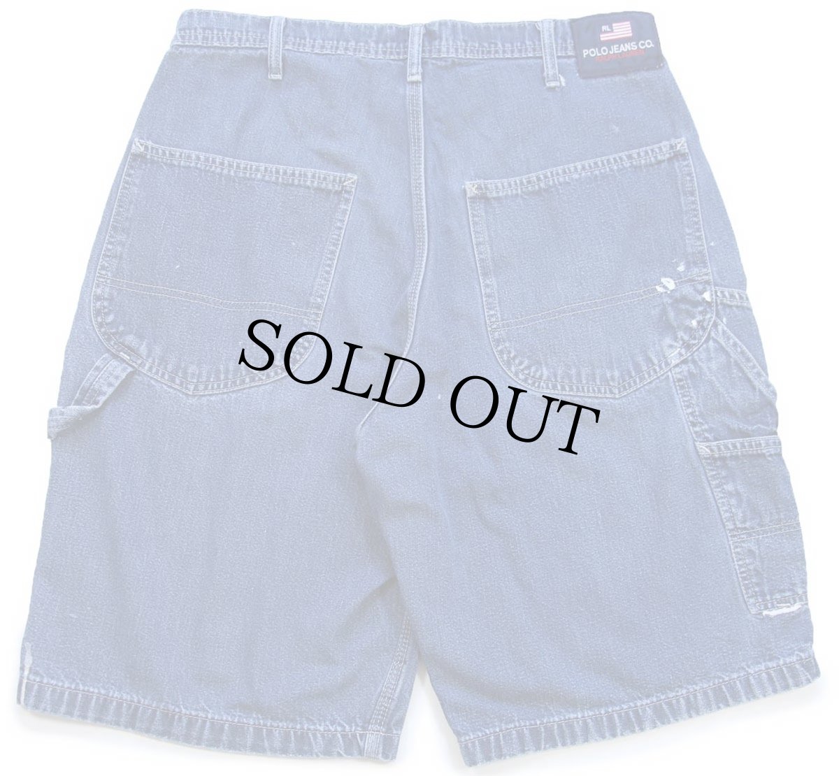 画像2: 00s POLO JEANS ポロ ジーンズ ラルフローレン ペンキ飛び デニム ペインター ショートパンツ 32★ショーツ (2)