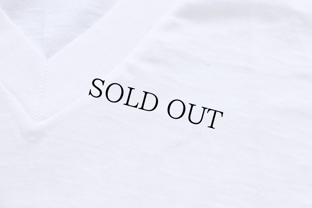 画像6: デッドストック★80s USA製 JOCKEY 無地 Vネック コットンTシャツ 白 XL (6)