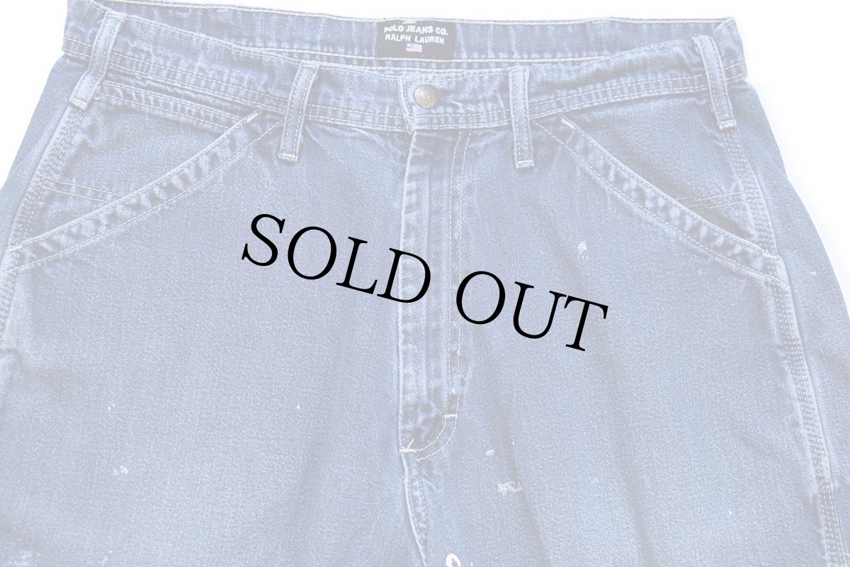 画像3: 00s POLO JEANS ポロ ジーンズ ラルフローレン ペンキ飛び デニム ペインター ショートパンツ 32★ショーツ (3)