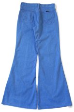 画像3: 70s Wranglerラングラー ベルボトム カラーデニムパンツ 青 W27 (3)