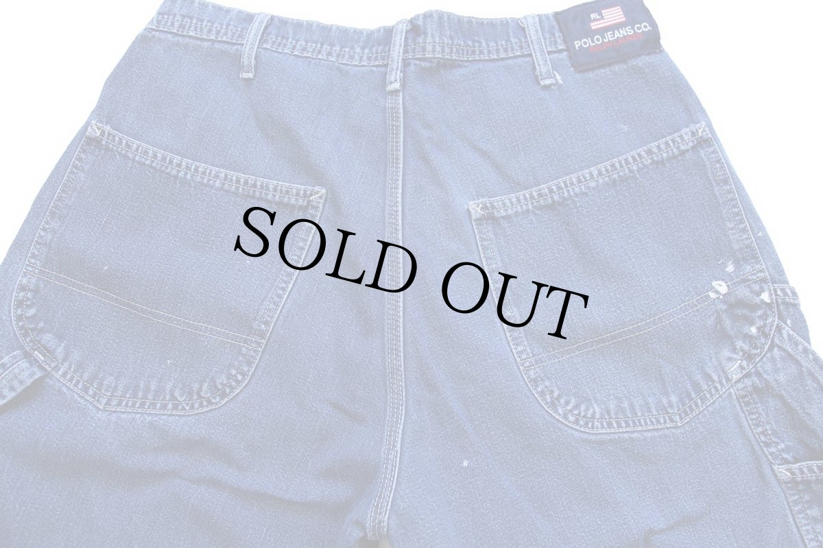 画像4: 00s POLO JEANS ポロ ジーンズ ラルフローレン ペンキ飛び デニム ペインター ショートパンツ 32★ショーツ (4)