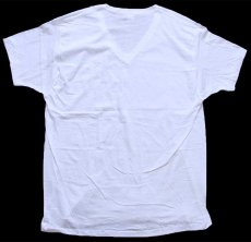 画像3: デッドストック★80s USA製 JOCKEY 無地 Vネック コットンTシャツ 白 XL (3)