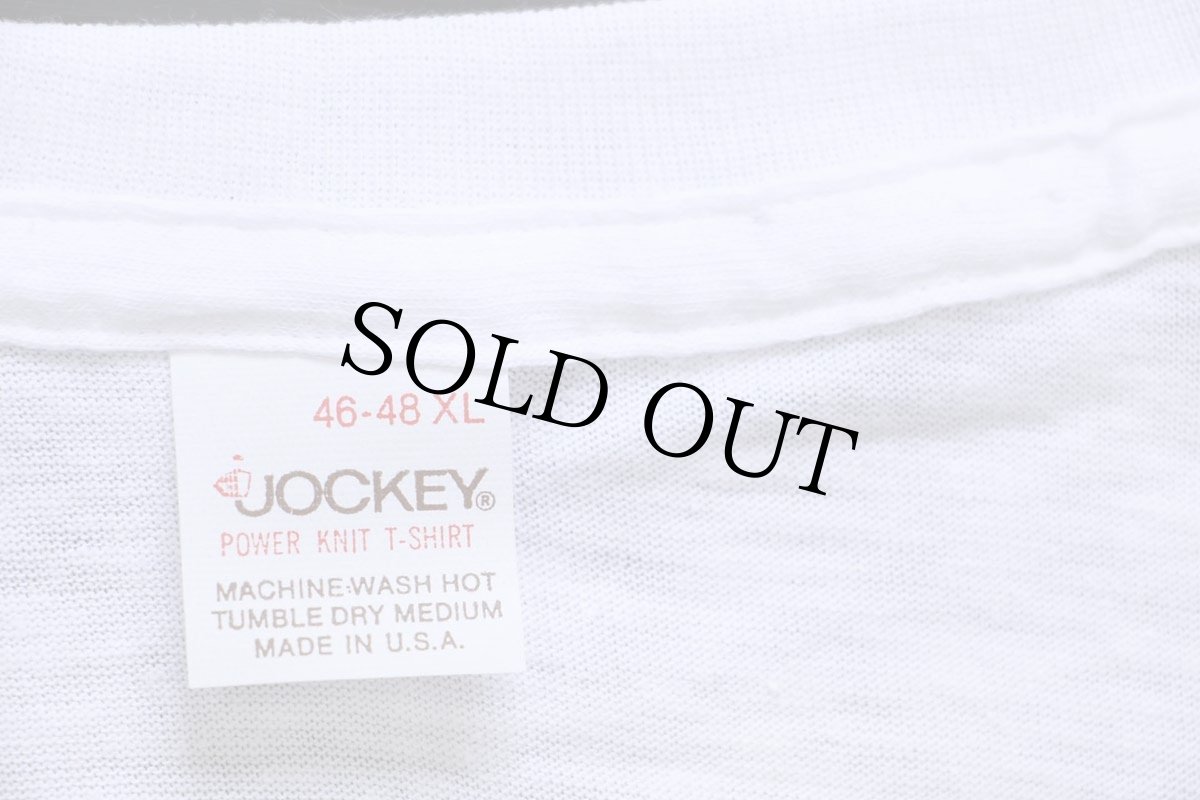 画像5: デッドストック★80s USA製 JOCKEY 無地 Vネック コットンTシャツ 白 XL (5)