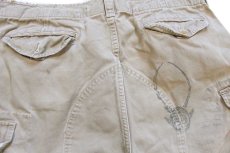 画像4: 00s ポロ ラルフローレン ペイント&ペンキ ビンテージ加工 コットン カーゴ ショートパンツ カーキ 36★ショーツ (4)