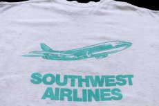 画像4: 90s USA製 SOUTHWEST AIRLINES 飛行機 コットンTシャツ 杢ホワイト XL (4)