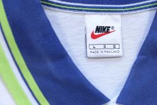 画像4: 90s NIKEナイキ テニス パッチ&刺繍入り 蛍光 マルチカラー 切り替え コットン ポロシャツ L (4)