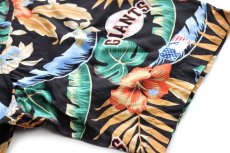 画像6: ハワイ製 Reyn SPOONER レインスプーナー MLB San Francisco GIANTS ハイビスカス×リーフ柄 レーヨン アロハシャツ L (6)