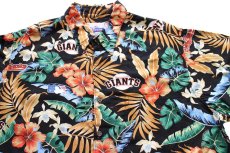 画像3: ハワイ製 Reyn SPOONER レインスプーナー MLB San Francisco GIANTS ハイビスカス×リーフ柄 レーヨン アロハシャツ L (3)