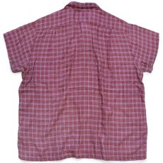 画像2: 70s UNKNOWN Country Squire チェック 半袖 オープンカラー レーヨンシャツ カスタム (2)