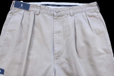 画像4: デッドストック★90s メキシコ製 ポロ ラルフローレン ANDREW PANT ツータック コットン チノパン カーキ W35 L34 (4)