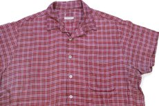 画像3: 70s UNKNOWN Country Squire チェック 半袖 オープンカラー レーヨンシャツ カスタム (3)