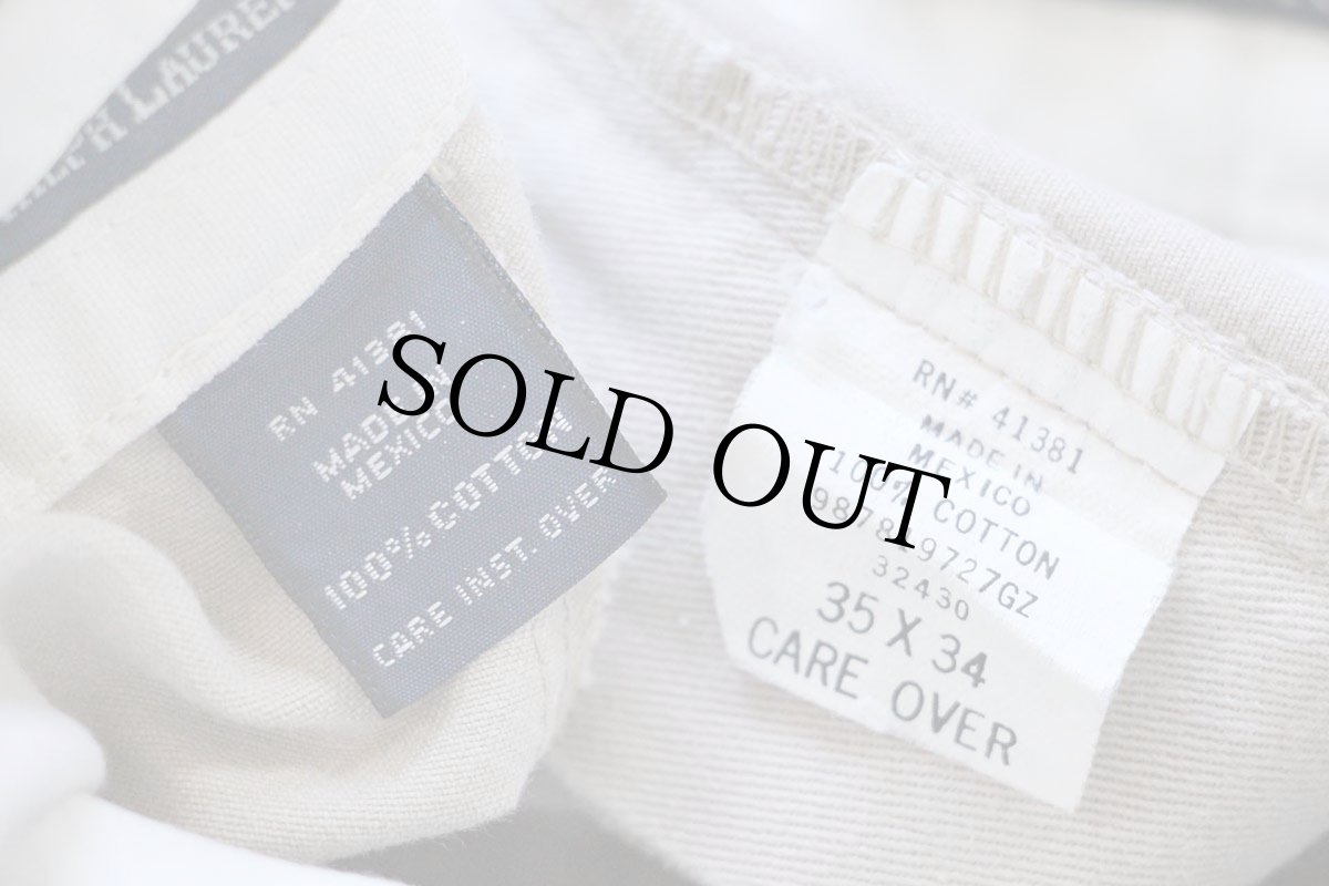 画像6: デッドストック★90s メキシコ製 ポロ ラルフローレン ANDREW PANT ツータック コットン チノパン カーキ W35 L34 (6)