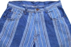 画像3: 90s USA製 ARIZONA JEAN ランダムストライプ デニム ショートパンツ 32★ショーツ (3)