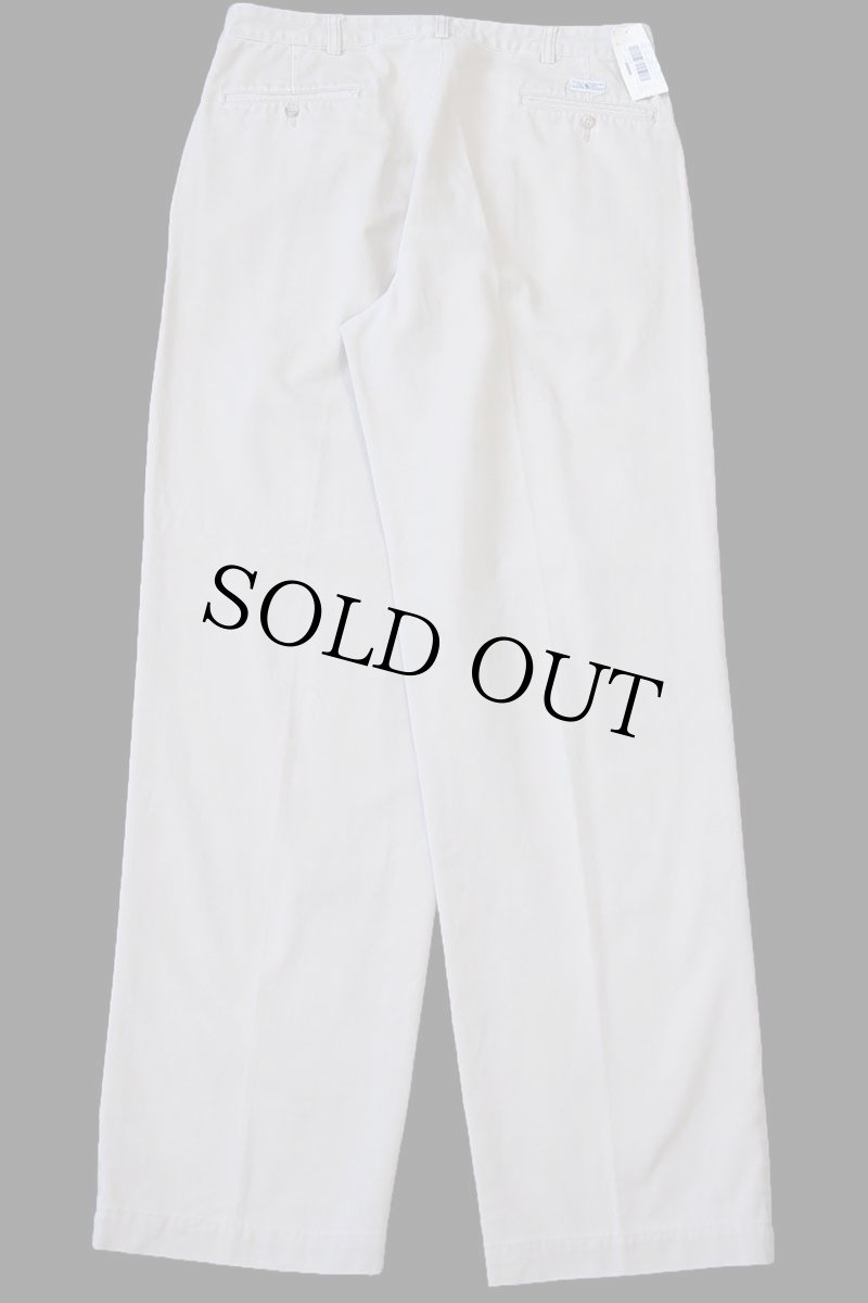 画像3: デッドストック★90s メキシコ製 ポロ ラルフローレン ANDREW PANT ツータック コットン チノパン カーキ W35 L34 (3)