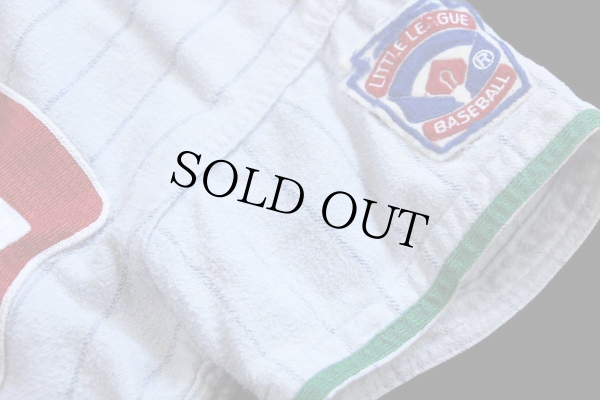 画像5: 60s Southland 7up パッチ付き 20 ナンバリング ピンストライプ コットン ベースボールシャツ ボーイズL (5)