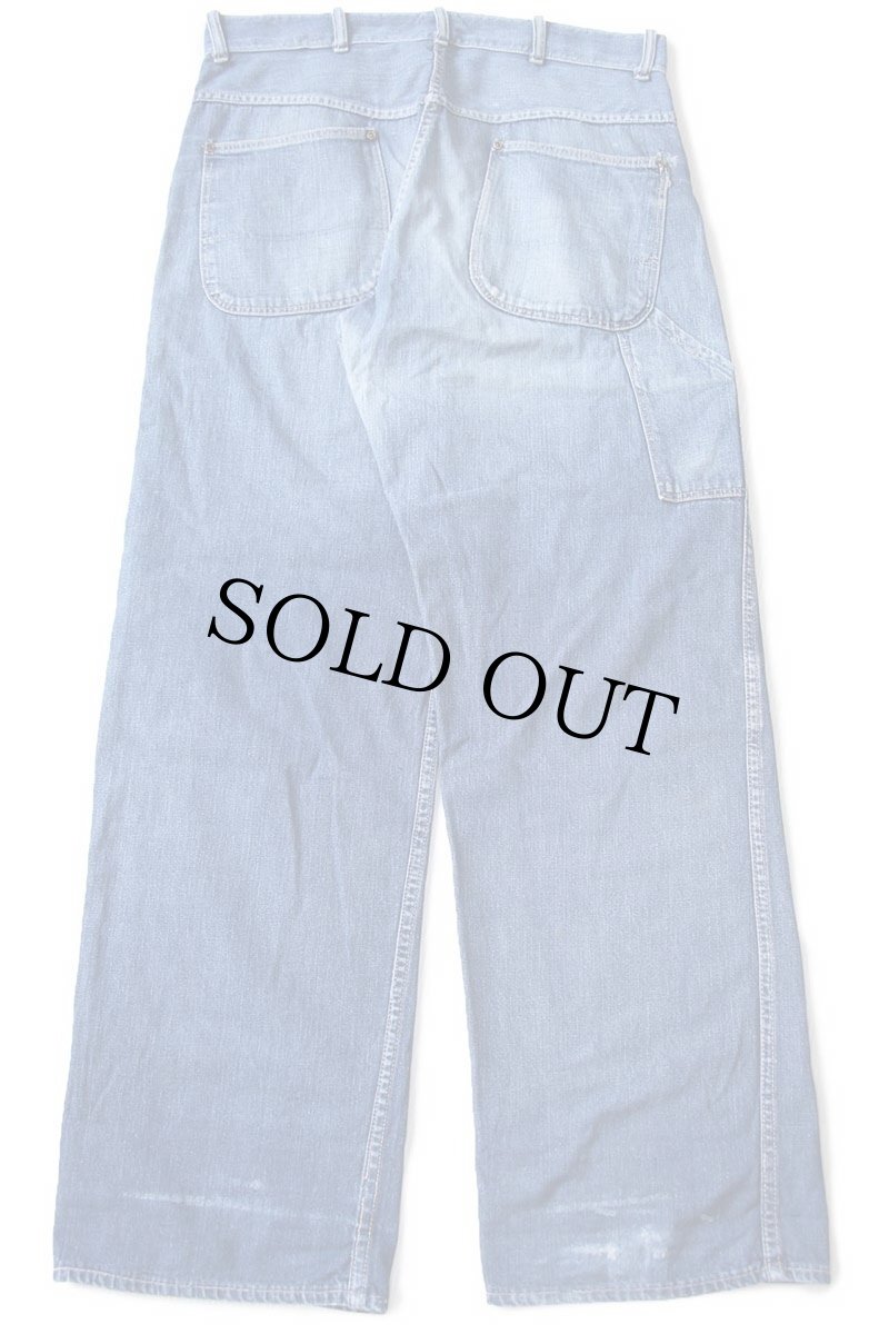 画像3: 50s UNKNOWN インディゴ デニム ペインターパンツ W34 (3)