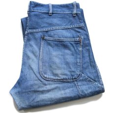 画像1: 50s UNKNOWN インディゴ デニム ペインターパンツ W34 (1)