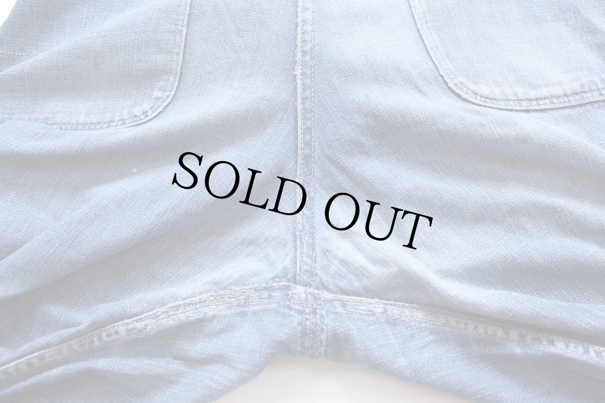 画像9: 50s UNKNOWN インディゴ デニム ペインターパンツ W34 (9)