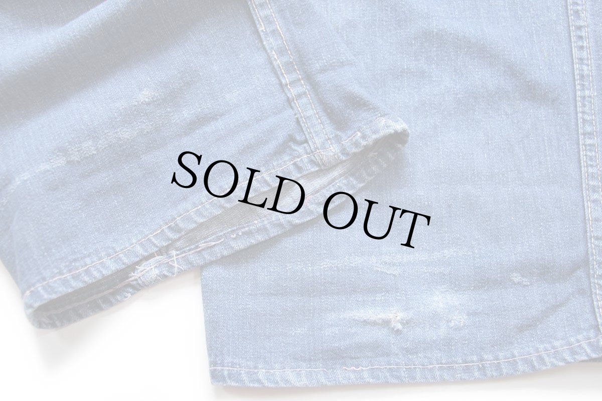 画像10: 50s UNKNOWN インディゴ デニム ペインターパンツ W34 (10)