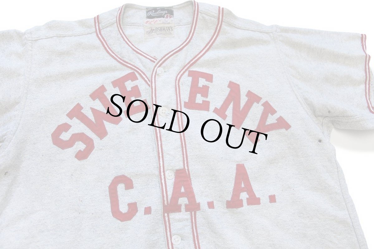 画像3: 50s Rawlings OSHMAN'S SWEENY パッチ付き 13 ナンバリング ウール ベースボールシャツ 42 (3)