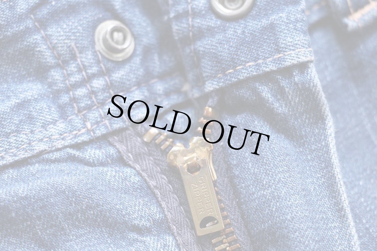 画像5: 50s UNKNOWN インディゴ デニム ペインターパンツ W34 (5)