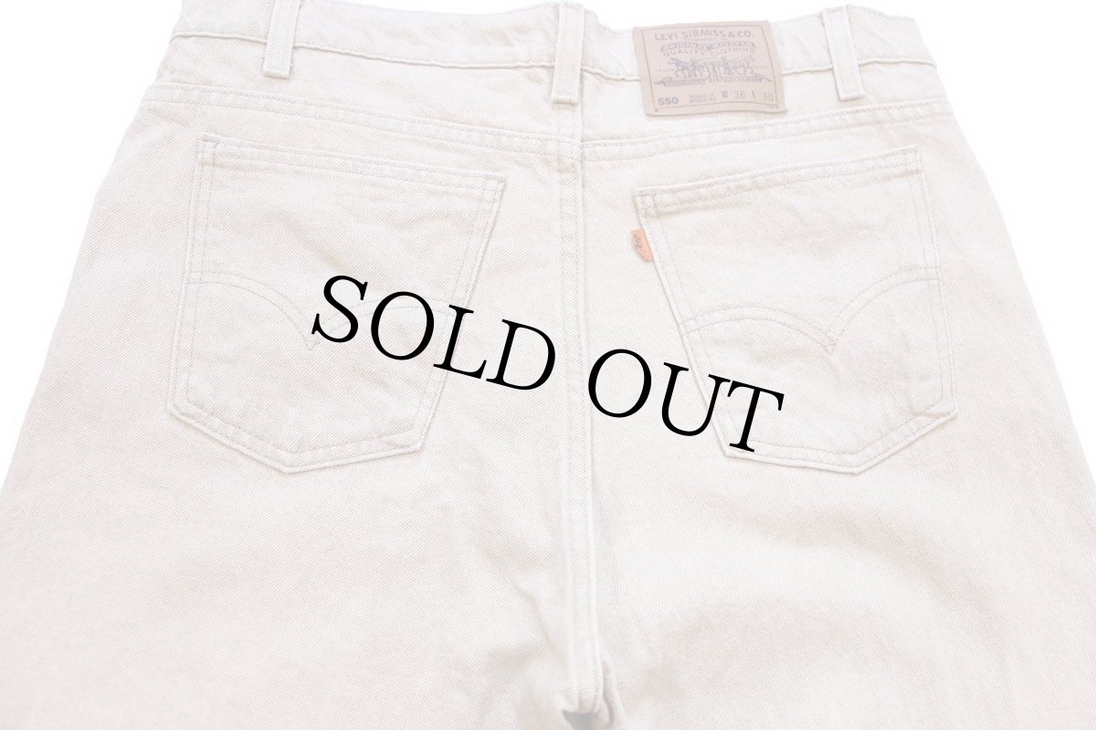 画像5: 90s USA製 Levi'sリーバイス 550 先染め カラーデニムパンツ カーキ W36 L30★07 (5)