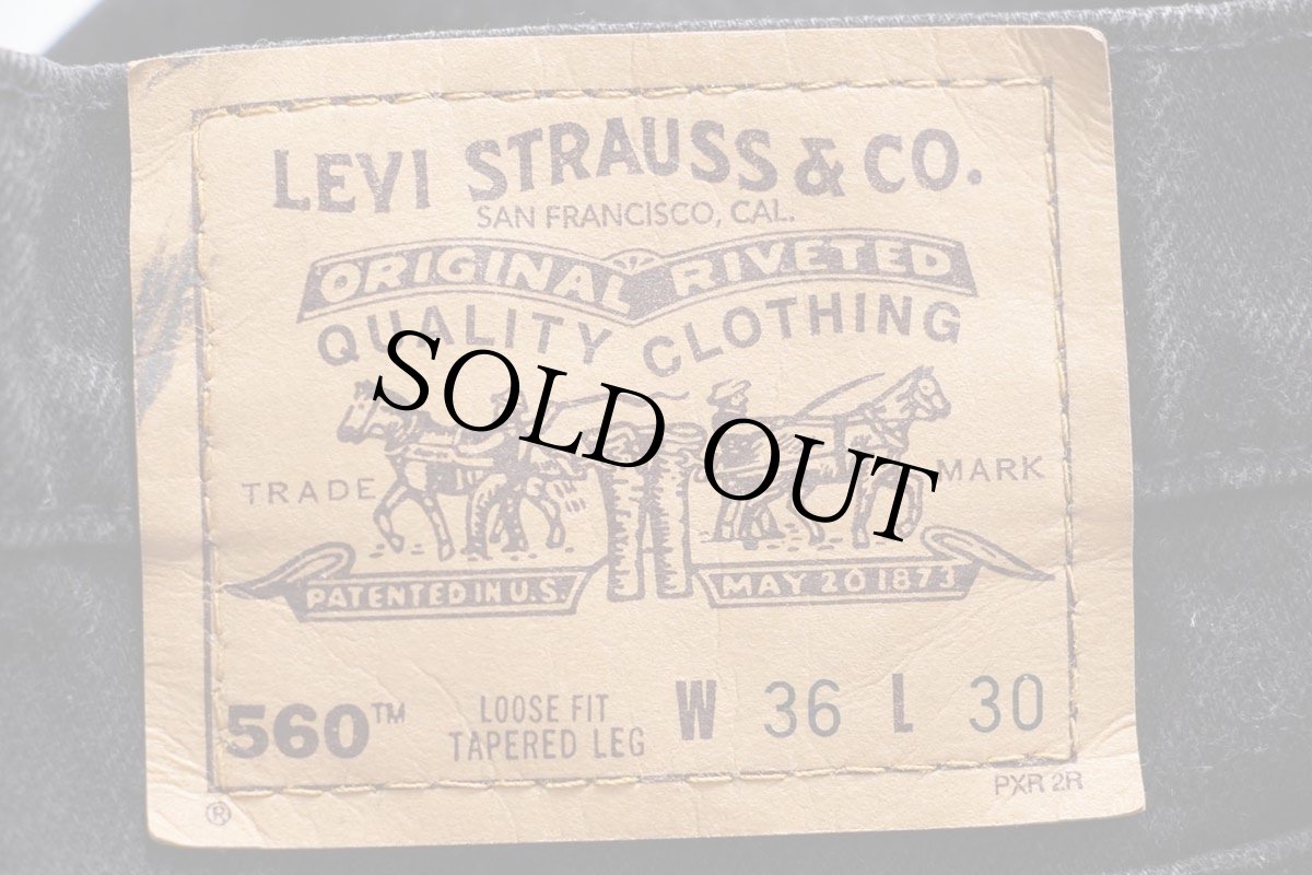 画像6: 90s USA製 Levi'sリーバイス 560 ブラック デニムパンツ W36 L30★01 (6)