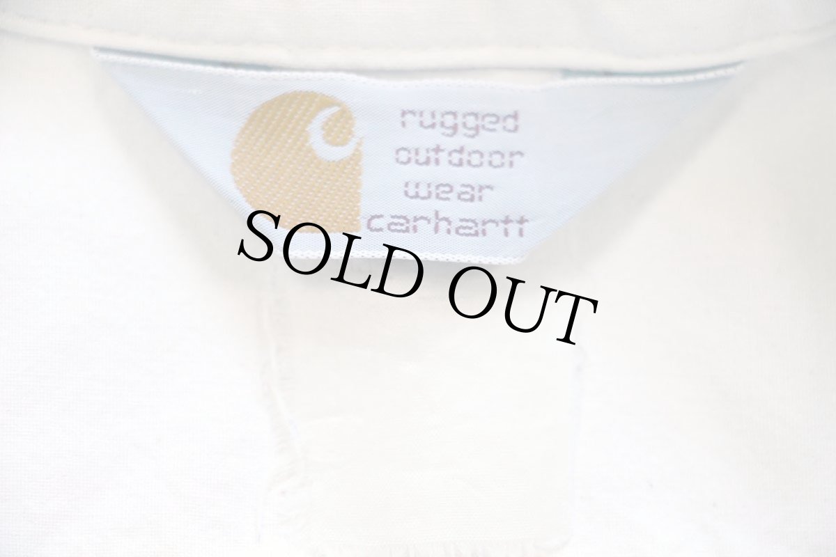 画像4: 90s carharttカーハート ボタンダウン 半袖 コットン ワークシャツ 生成り (4)