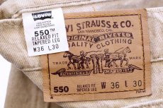画像6: 90s USA製 Levi'sリーバイス 550 先染め カラーデニムパンツ カーキ W36 L30★07 (6)