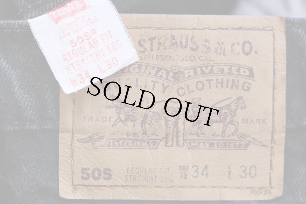 画像6: 90s USA製 Levi'sリーバイス 505 ブラック デニムパンツ W34 L30★01 (6)