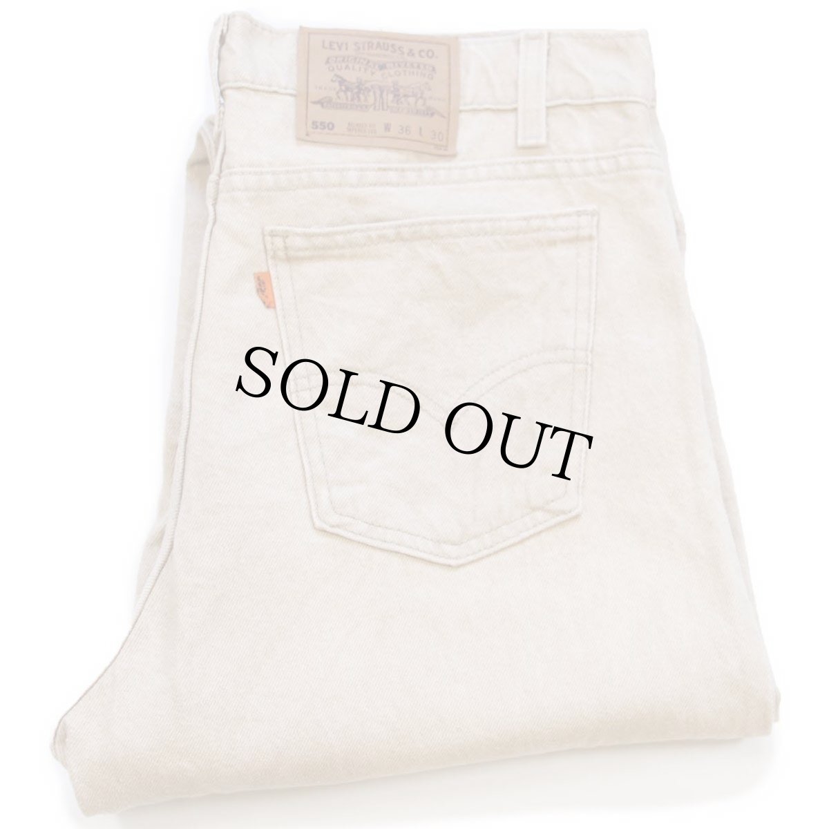 画像1: 90s USA製 Levi'sリーバイス 550 先染め カラーデニムパンツ カーキ W36 L30★07 (1)