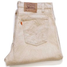 画像1: 90s USA製 Levi'sリーバイス 550 先染め カラーデニムパンツ カーキ W36 L30★07 (1)