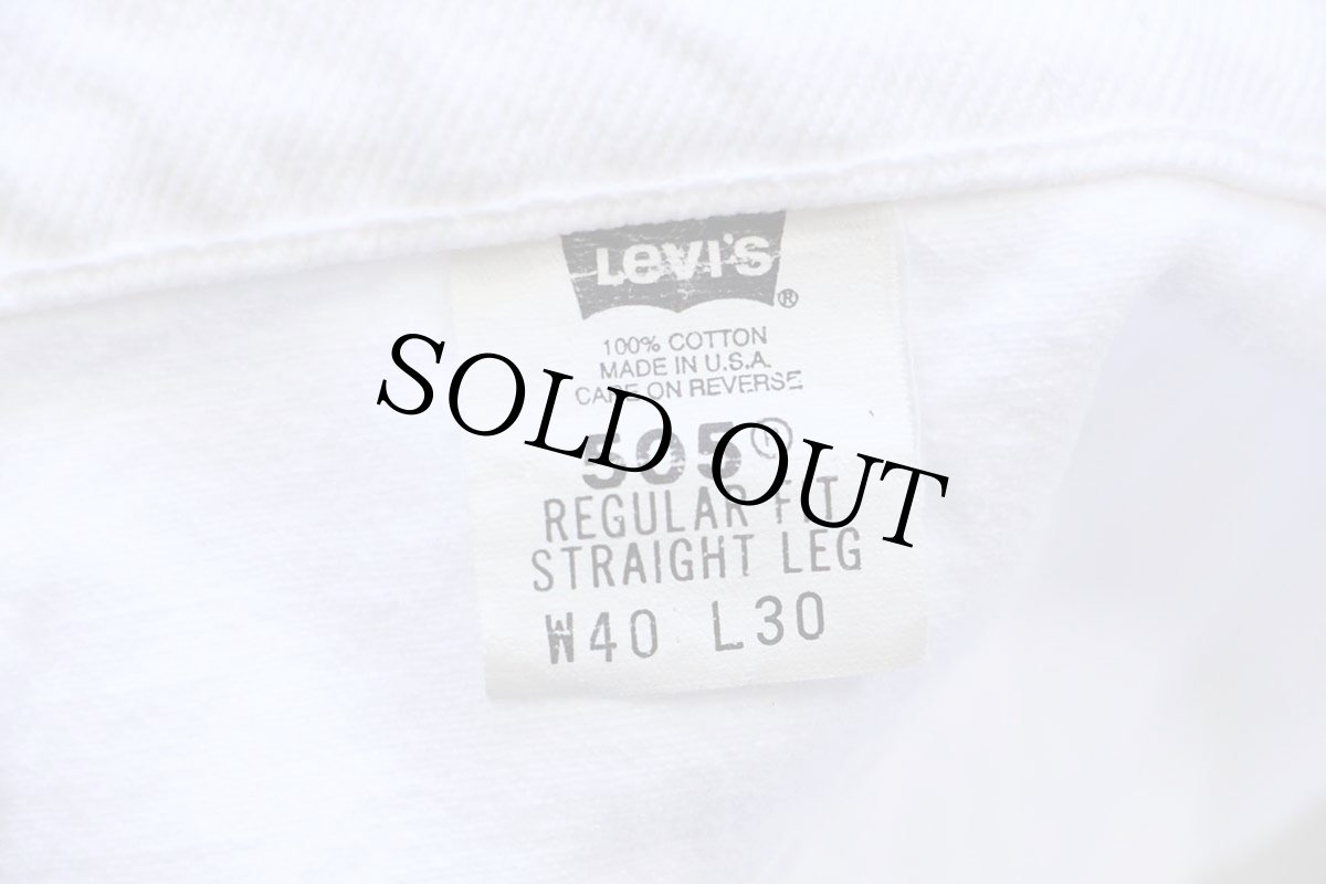 画像6: 90s USA製 Levi'sリーバイス 505 ホワイト デニムパンツ W40 L30 (6)