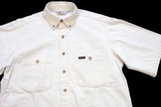 画像3: 90s carharttカーハート ボタンダウン 半袖 コットン ワークシャツ 生成り (3)