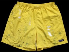画像1: patagoniaパタゴニア BAGGIES SHORTS ペンキ飛び ナイロン バギーズショーツ イエロー M★ショートパンツ (1)