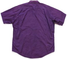 画像2: 90s patagoniaパタゴニア 無地 半袖 コットンシャツ 紫 XL (2)