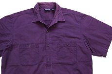 画像3: 90s patagoniaパタゴニア 無地 半袖 コットンシャツ 紫 XL (3)
