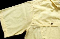 画像6: 00s patagoniaパタゴニア Island Hopper Shirt ストライプ 半袖 オーガニックコットン混 シャツ 黄 L (6)