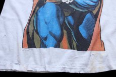 画像7: 90s Hanes Superman スーパーマン Doomsday 両面プリント コットンTシャツ ボロ 白 XL (7)