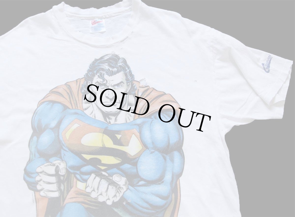 画像3: 90s Hanes Superman スーパーマン Doomsday 両面プリント コットンTシャツ ボロ 白 XL (3)