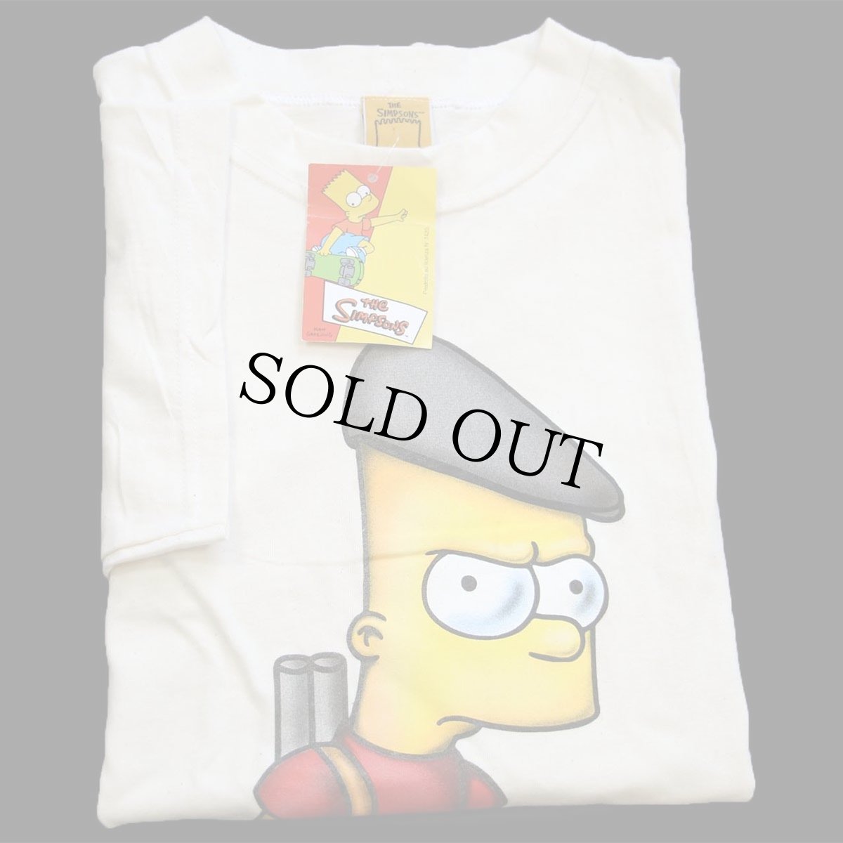 画像1: デッドストック★90s イタリア製 THE SIMPSONS シンプソンズ バート コットンTシャツ 生成り XL (1)